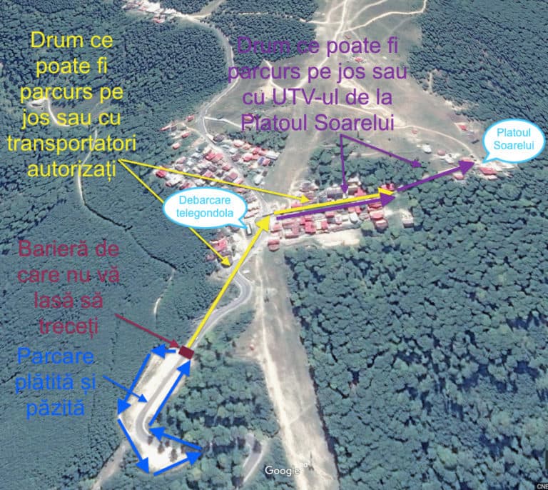 Hartă Cum ajung la Platoul Soarelui iarna